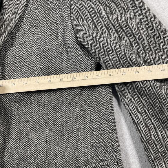 Harris Tweed Blazer Mens 42L Herringbone Elbow Patch Wool Jacket Academia - Picture 3 of 9